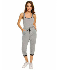 Womens grey jumpsuit romper size medium large 8 10 