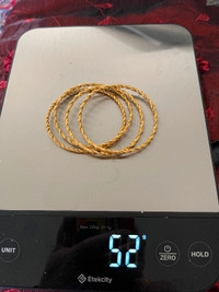 4 - 21 carat gold bangles