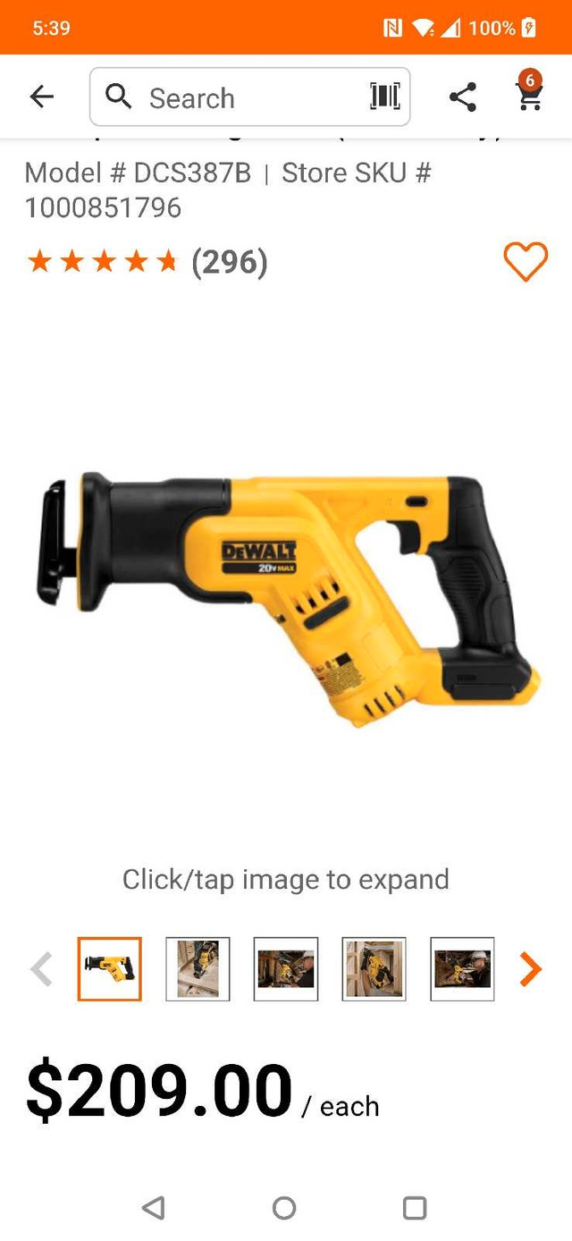 DEWALT RECIPROCATING SAW  in Power Tools in Kitchener / Waterloo - Image 3