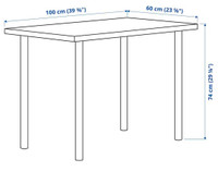 Ikea LINNMON / ADILSTable, white, 100x60 cm