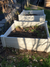Two- 4x4 White PVC Garden Bed