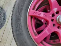 Car rims pink summer tires