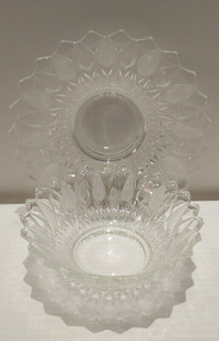 Vintage glass teardrop mayonnaise bowl set