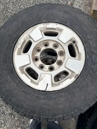 I am selling a set of four TOYO all-terrain tires, with rim. From a 2500 diesel 2019 perfect for you...