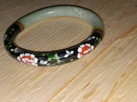 Vintage  jade  cloisonne bangle bracelet 
