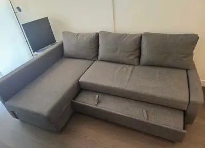FRIHETEN Corner Sofa-Bed with Storage – Skiftebo Dark Gray, View more