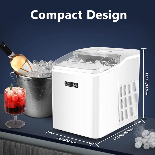 KUMIO Ice Maker Portable Countertop, Compact Ice Maker Machine, in Arts & Collectibles in Markham / York Region - Image 3
