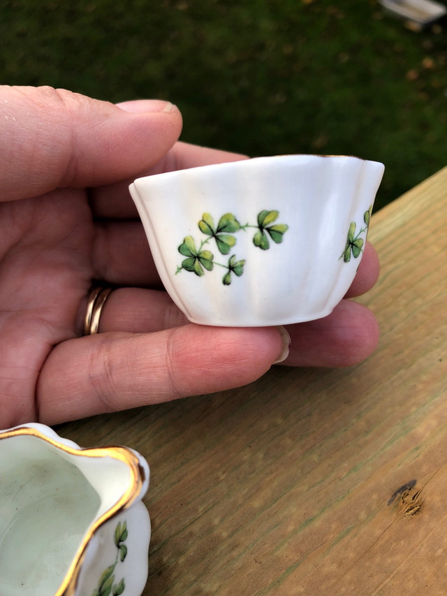 Miniature Bone China Shamrock Pitcher & Bowl by Sandford of Engl in Arts & Collectibles in Kitchener / Waterloo - Image 4