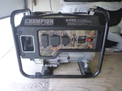 Champion generator max 4450 watts, 3550 running watts, View more