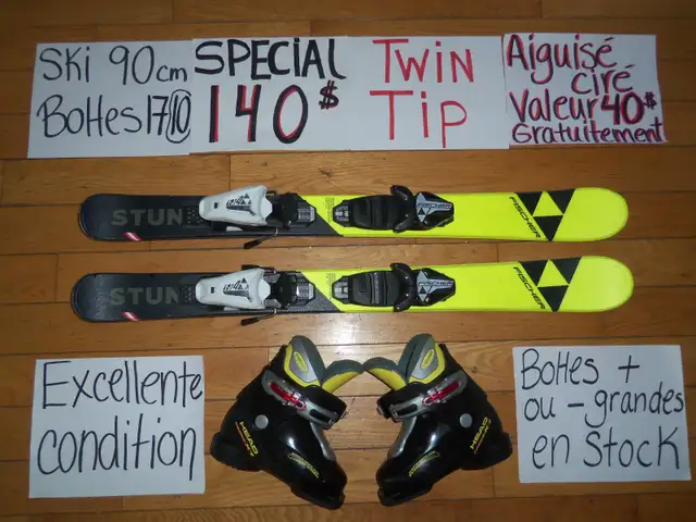 Ensembles kits ski alpin et twin tip 80 93 100 110 cm in Ski in Drummondville - Image 8
