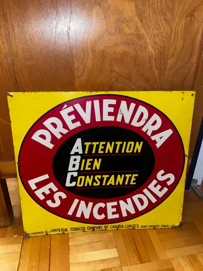 Rare enseigne publicitaire vintage Imperial Tobacco en métal , View more