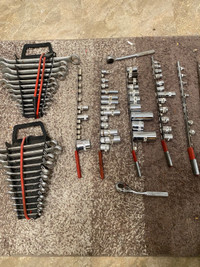 Large selection of wrenches and sockets