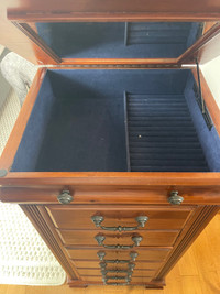 Solid wood jewellery chest. 