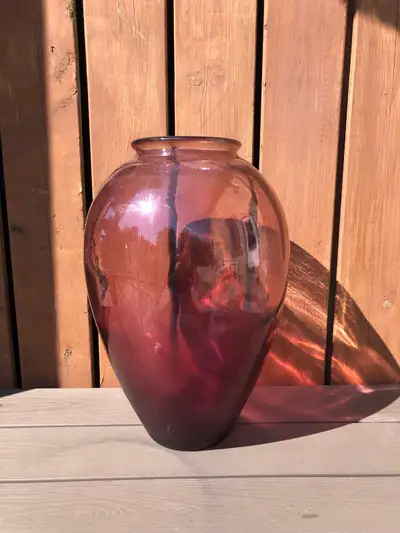 Amethyst Glass Floor Vase, View more