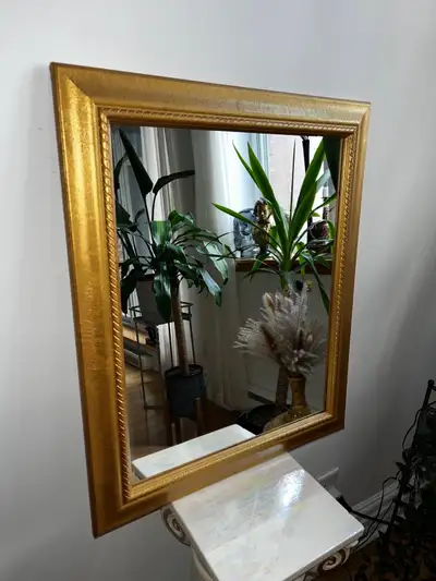 Gold mirror miroir doré antique vintage style boho retro, View more