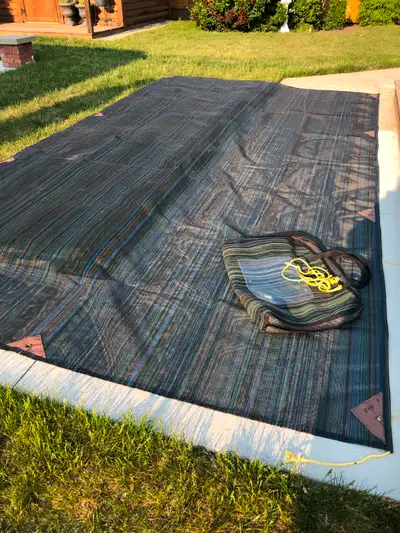 8'x14' RV awning front sunshade screen, breathable mesh screen, fit for 15' RV awning. Comes with zi...
