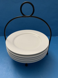 Ciroa Simple Serve Five Appetizer / Dessert Plates w stand$15