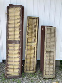 Vintage louvered shutters approx 5’ x  14”