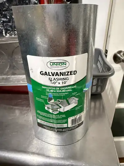 Union 10”x 10 ft galvanized flashing rolls, View more