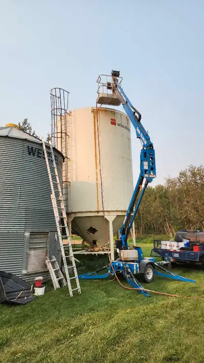 Specializing in Sandblasting and painting Rusty Fertilizer Bins Hopper Bins inside and out Barns She...