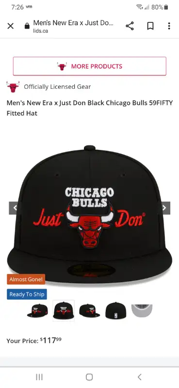 Men's New Era Just Don Black Chicago Bulls 59FIFTY Fitted Hat, View more