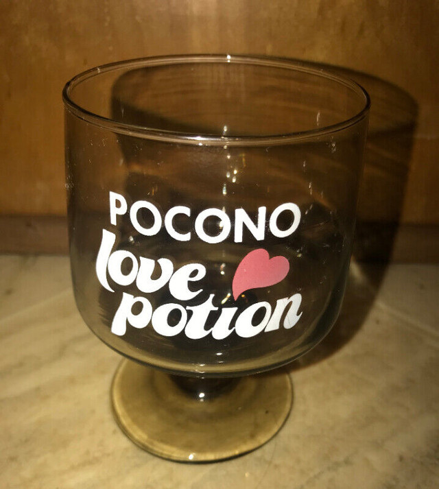 Vintage 1970s Pocono Love Potion Pedestal Cocktail Glass in Arts & Collectibles in St. Catharines