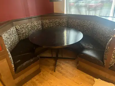 For Sale: Round Sofa and Table Set - Stylish and Comfortable, View more