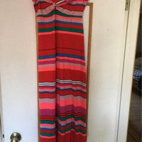 Colourful medium halter top "Roxy" summer dress. Pine Ridge NE