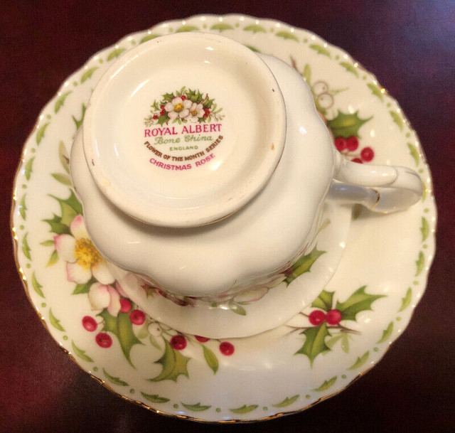 Royal Albert December teacup and saucer in Arts & Collectibles in Cambridge - Image 2