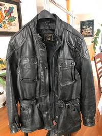 Leather Motorcycle black jacket all season