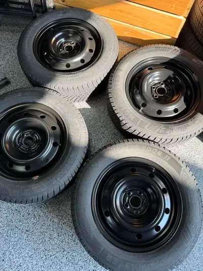 16 inch 5x100 snow tires and rims basically brand new used not even 1 season traded in car got a new...