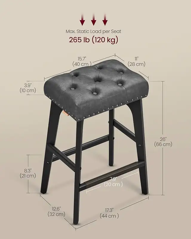 Counter Height Saddle Bar Stools, 26-Inch Backless Kitchen Stool in Chairs & Recliners in Markham / York Region - Image 4
