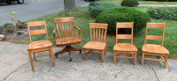 Vintage Solid Oak Chairs