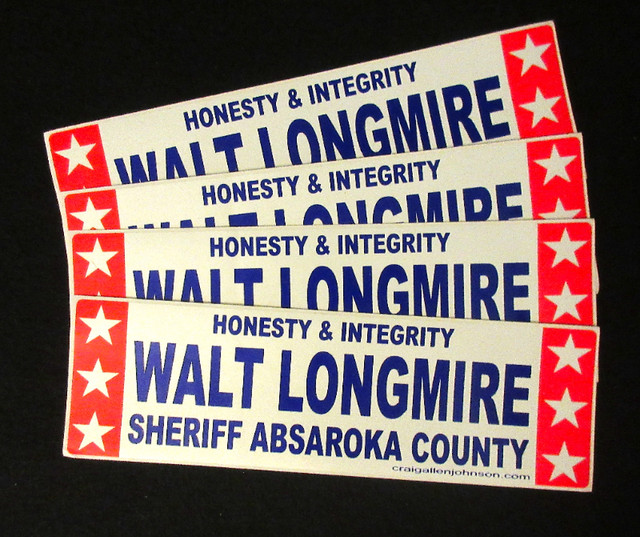 Craig Johnson "LONGMIRE" Sheriff Campaign Bumper Stickers x4 NEW in Arts & Collectibles in Stratford - Image 2