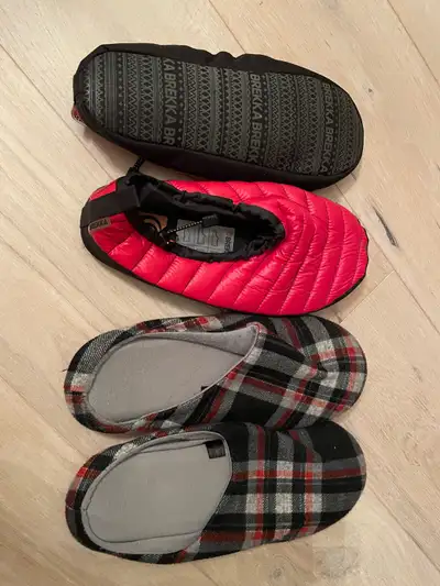 Two pairs of men’s size xl slippers in excellent condition , View more