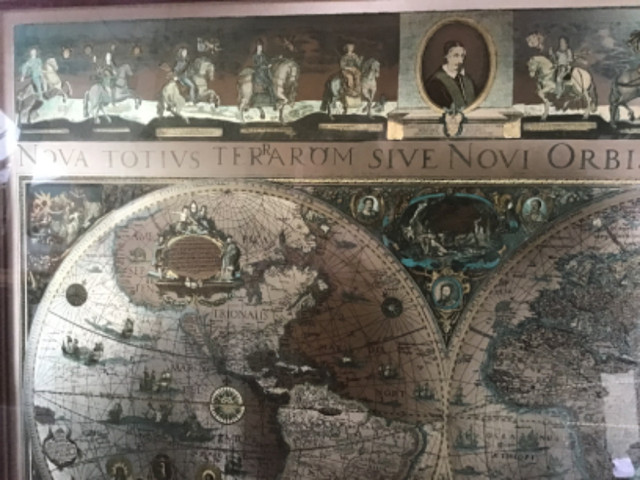 Framed Blaeu Wall Map repro from 1647-1658 in Arts & Collectibles in Bridgewater - Image 3