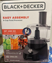 BLACK+DECKER  8-Cup Food Processor, 2 Speeds, Easy Assembly New