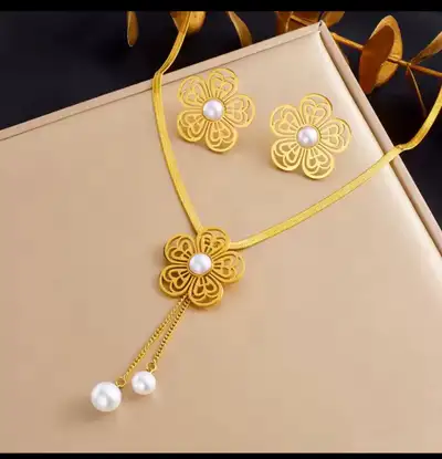 New 18k gold plated stainless steel set, View more