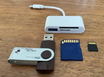 USB-C SD Card reader/writer and USB adapter (Mac, PC, iPhone), View more