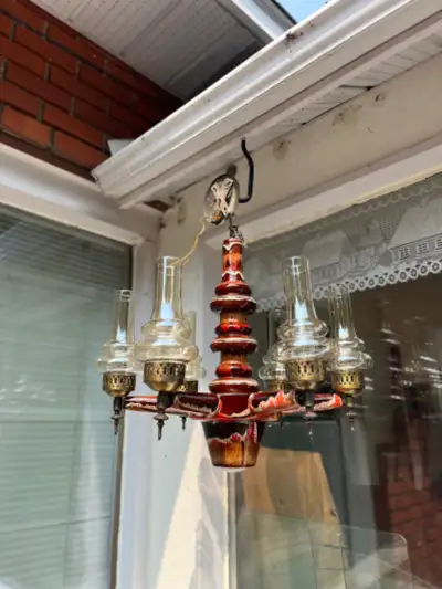 Chandelier vintage en céramique Chalvignac RARE, View more