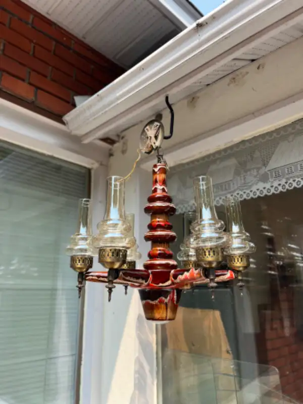 Chandelier vintage en céramique Chalvignac RARE in Indoor Lighting & Fans in City of Montréal - Image 2
