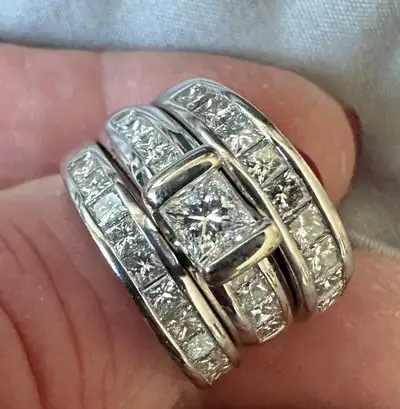 White gold wedding set, View more