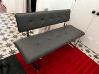 Structube grey dining bench with back rest - mint