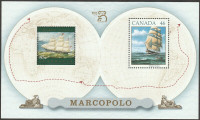 Canada Post 1999 Marco Polo souvenir sheet of 2 Stamps