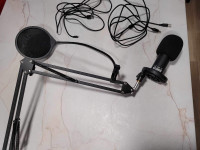 Micro, ensemble microphone sur bras de suspension ajustable