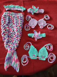 Handmade Crochet Mermaid Coccoon Baby Outfit