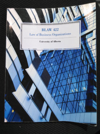 BLAW 422 Law of Business Organizations