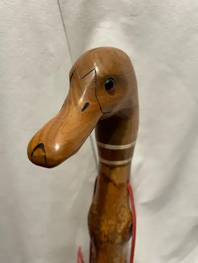 Noble Needham Carved Duck Hiking Staff, View more