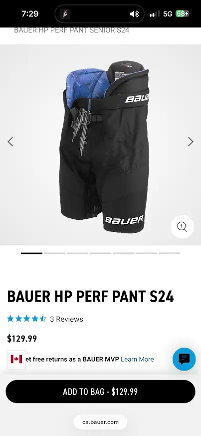 BAUER HP PERF HOCKEY PANTS SR Medium in Hockey in Ottawa - Image 4