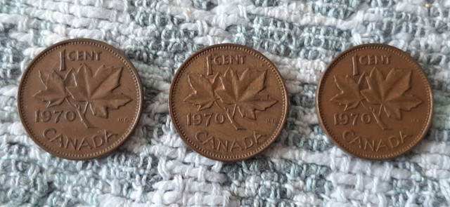 1970 Canadian Pennies in Arts & Collectibles in Calgary - Image 2